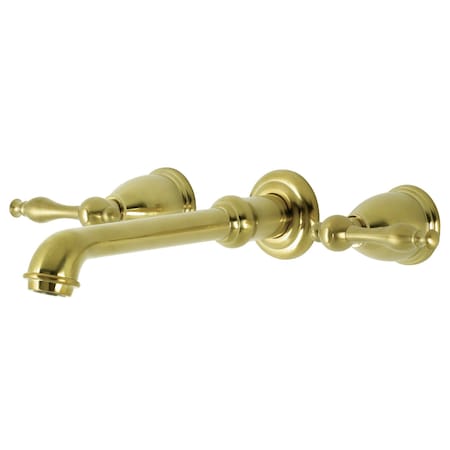 Kingston Brass KS7027NL Two-Handle Wall Mount Tub Faucet, Brushed Brass KS7027NL